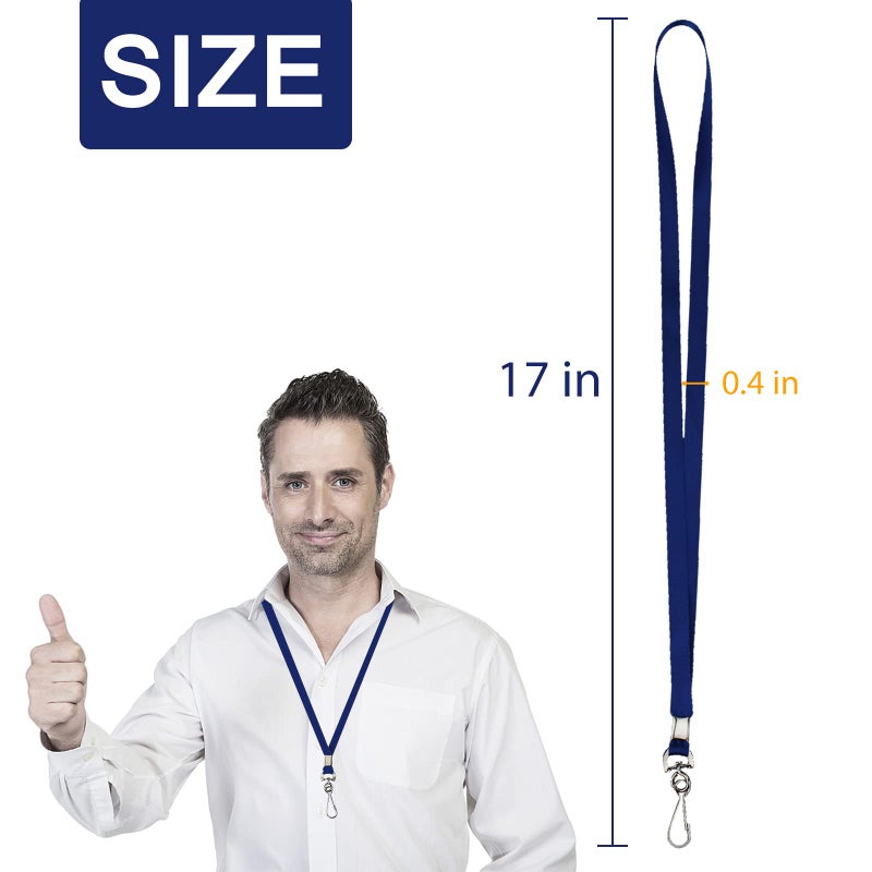 Korty Navy Blue Lanyards Bulk 50 packs Lanyards for ID Badges Lanyards with Swivel Hook Clips for Name Tag Lanyard ID Holder - Image 2